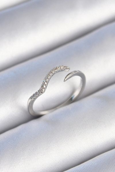 shopwave Brass Silver Color Zircon Stone Women's Ring