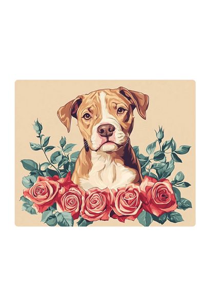 lili hediyelik Floral Dog Printed Mousepad 17.5X21.5 cm