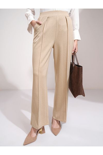 Tokyo Talkies By Styli Striped Straight Fit Pintuck Trousers