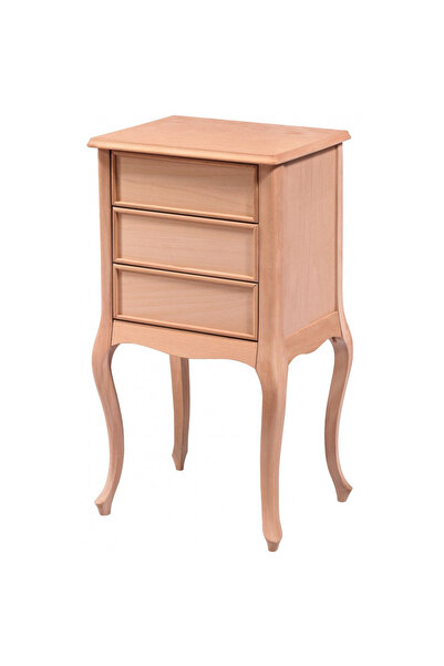 Mobilya Baba Elbistan Lükens Üç Çekmeceli Komodin Cilasız Ham Ahşap