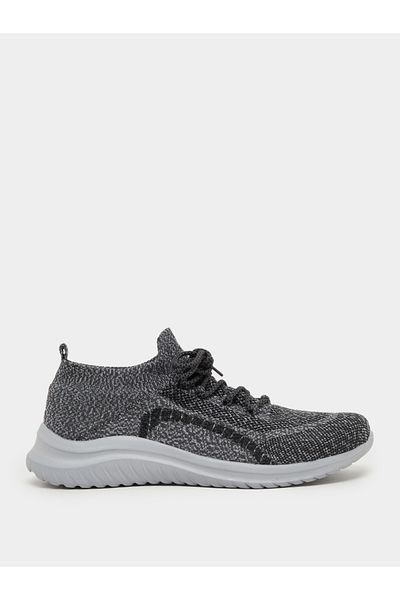 Styli Knitted Slip In Lace Up Sneakers