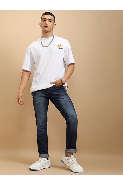 Highlander By Styli Mid-Rise Slim Fit Stretchy Faded Jeans