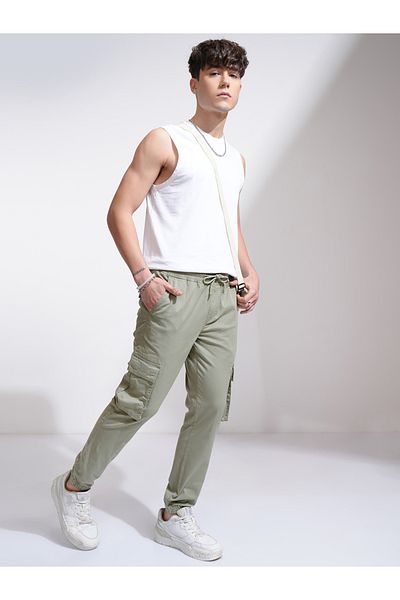 Highlander By Styli Mid Rise Slim Fit Joggers Trousers