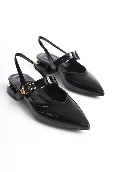 MARSEDO حذاء نسائي أسود بكعب عالٍ - كعب مكتنز، مفتوح من الخلف، كاجوال مع وشاح