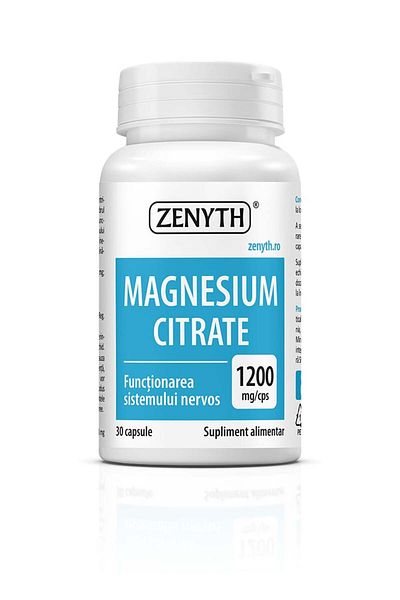 ZENYTH Magnesium Citrate, 30 capsules, Nerve and muscle relaxation, useful in occasional constipation, ZENYTH