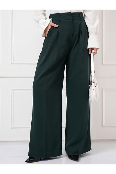 Tokyo Talkies By Styli Mid Rise Wide Leg Pleated Trousers