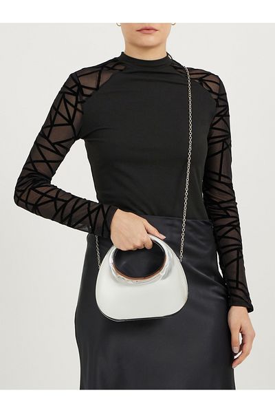 Styli Metallic Handbag with Chain Strap