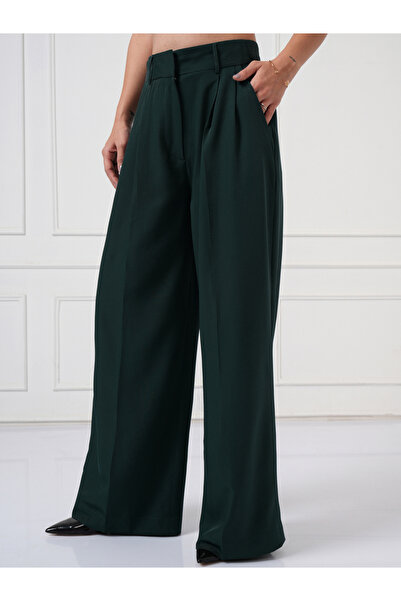 Tokyo Talkies By Styli Mid Rise Wide Leg Pleated Trousers