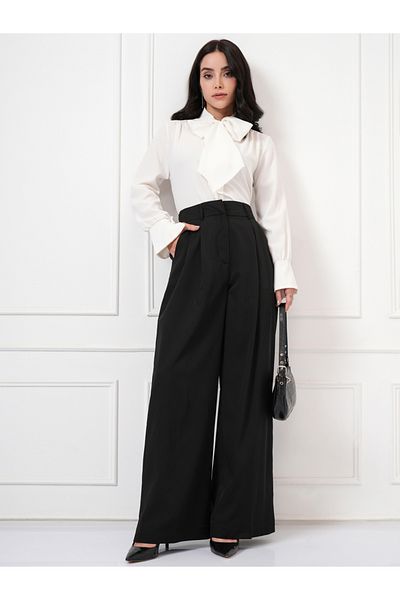 Tokyo Talkies By Styli Mid Rise Wide Leg Flared Pleated Trousers