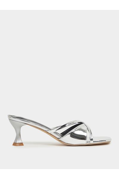 Styli Metallic Multi Strap Kitten Heel Sandals