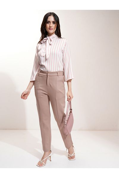Tokyo Talkies By Styli Mid Rise Tapered Fit Trousers