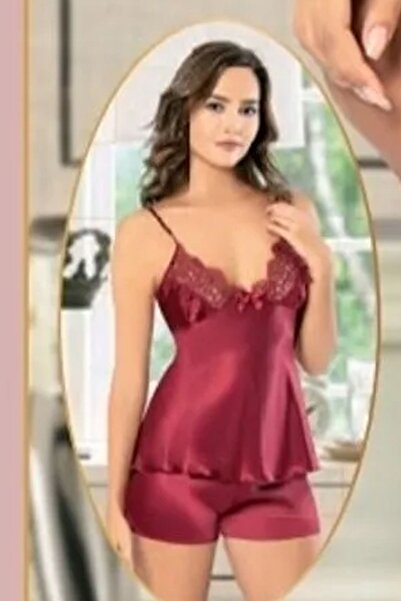 Xses 1001 Women's Dowry Satin 6 Piece Set-Burgundy