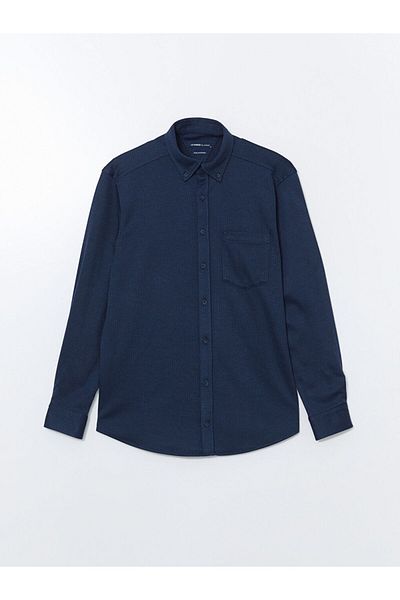 LC Waikiki Lcwaikiki Classic Indigo Regular Fit Men's Long Sleeve Shirt