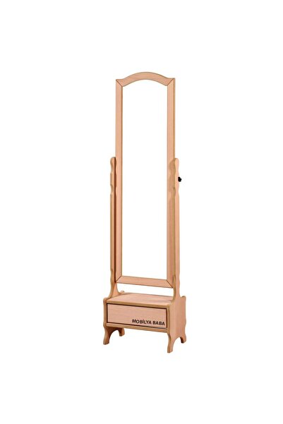 Mobilya Baba Aziziye Çekmeceli Boy Ayna Cilasız Ham Ahşap