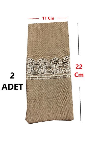 Zeren Home Λεπτομερής λινό μαχαιροπήρουνων δαντέλας 2 χαρτοπετσέτες παρουσίασης σερβιρίσματος