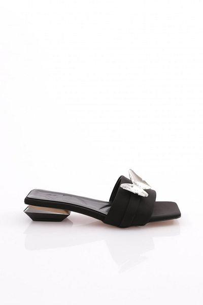 DGN Γυναικείες παντόφλες Nubuck με μαύρες πεταλούδες - 262327221672322