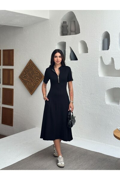 LİFERA فستان من القماش المشروط بسحاب