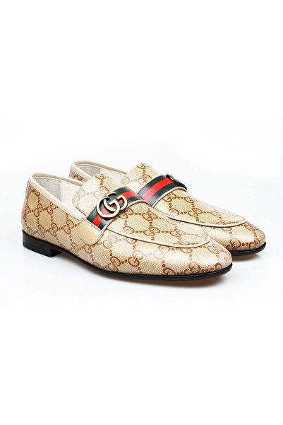 Butik BEJ RENK BAĞCIKSIZ HAKİKİ DERİ ERKEK AYAKKABI