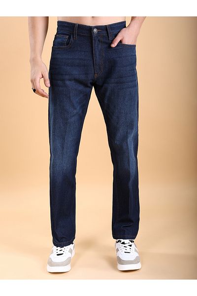 Highlander By Styli Mid-Rise Straight Fit Stretchy Faded Jeans