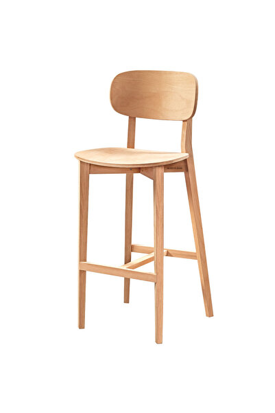 Mobilya Baba Gediz Bar Sandalyesi Cilasız Ham Ahşap