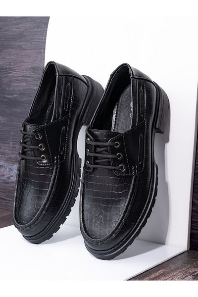 Styli Textured Lace Up Boat shoes