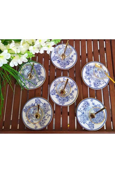 Miss Betty 12 Piece Blue Spring Tea Set for 6 People