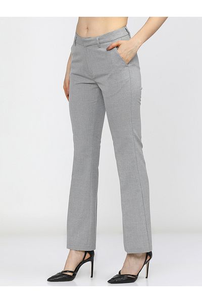Tokyo Talkies By Styli Straight Fit Mid Rise Trousers with Belt Loop