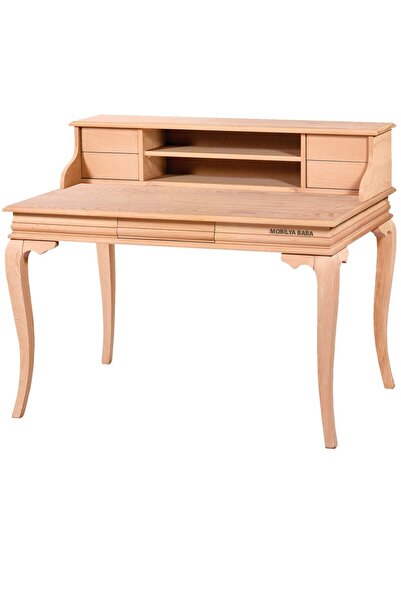 Genel Markalar Kumluca 125 Lik Raflı Rustik Çalışma Masası Cilasız Ham Ahşap