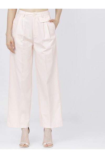 Tokyo Talkies By Styli High Rise Wide Leg Pleated Trousers