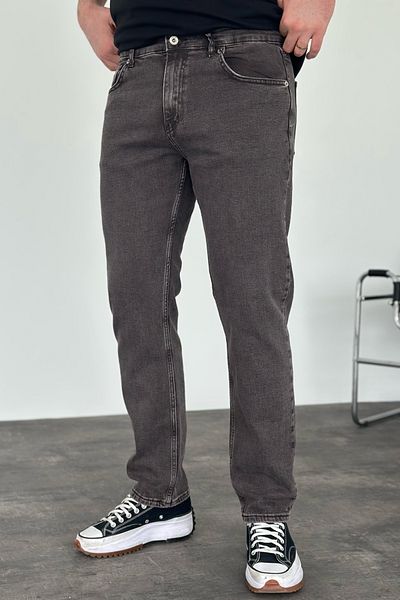 MADZEYMODA Ανδρικό τζιν παντελόνι με κανονική εφαρμογή Lycra Flexible Smoked Jean KE-729