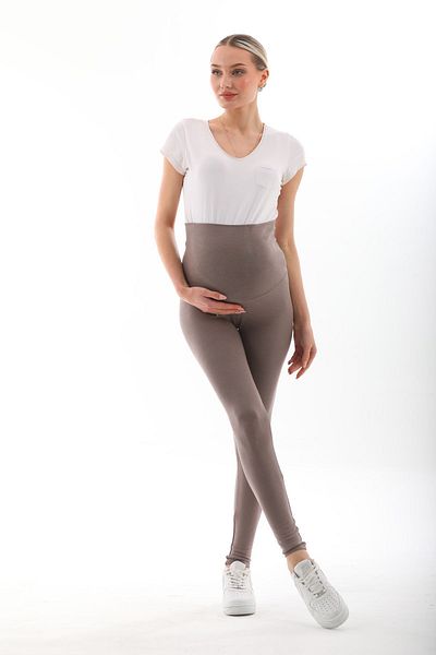 MEGHAN L.A Jambiere de maternitate bej din material moale elastic