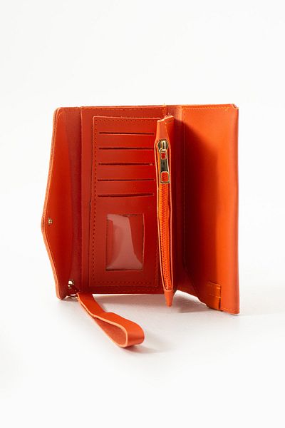 gabies Model plic portocaliu cu fermoar cu mai multe compartimente Accesoriu portofel pentru femei Geanta Ky