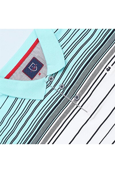 Dio Rise Чоловіча футболка з поло - короткий рукав - синьо-бірюзовий - CZT-158 - M-2XL