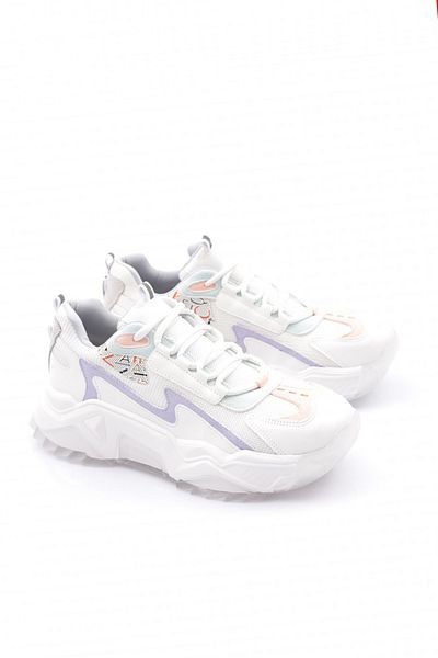 DGN Pantofi sport cu talpă groasă de damă, alb, verde pudra 762463138