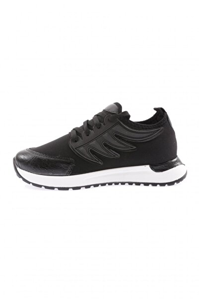 DGN Kadın Kalın Taban Bağcıklı Sneakers Ayakkabı Siyah 23243135