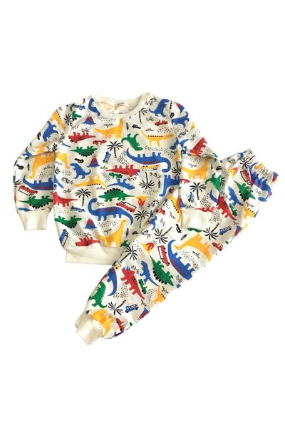 Arya Nisa Kids Boy's Colorful Dinasor Figure Seasonal Pjamas Set