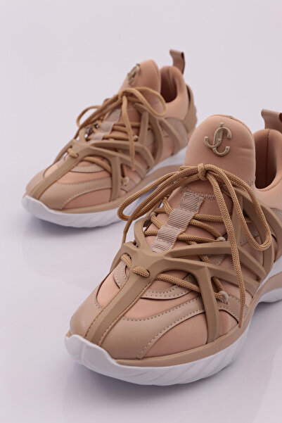 DGN Kadın Bağcıklı Sneaker Ayakkabı Bej 1553363