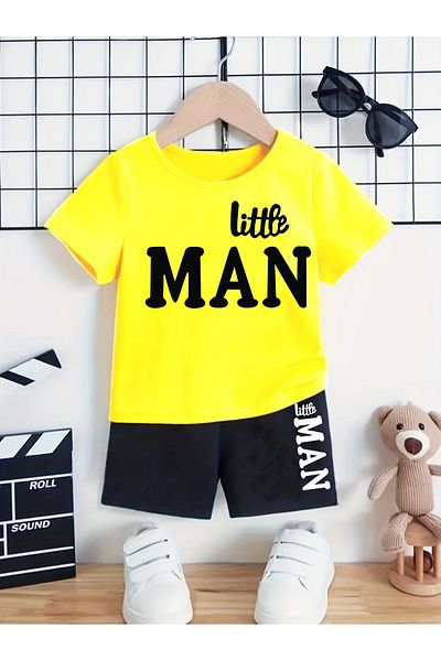 Let's Wear مجموعة تي شيرتات قصيرة للأطفال من Little Man Premium