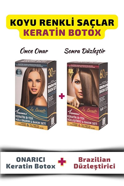 La Benedic AVANTAJLI KERATİN BOTOX ONARICI VE DÜZLEŞTİRİCİ FULL SET (KOYU REN...