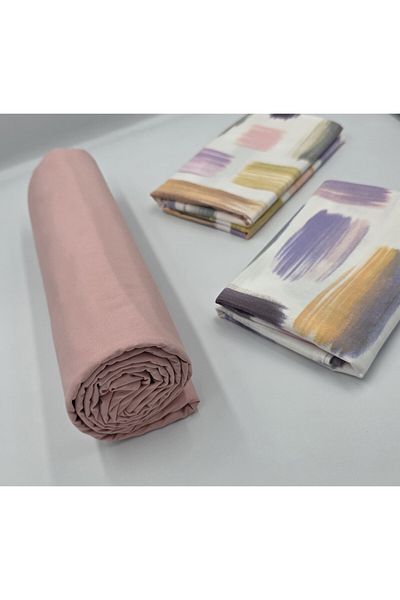 pınarhome collectıon New Season - 100% Organic Cotton, Soft Sand and Elastic Crossbody+Pillow Cover Corner Depth 28-30 cm