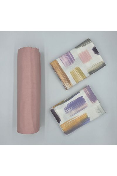 pınarhome collectıon New Season - 100% Organic Cotton, Soft Sand and Elastic Crossbody+Pillow Cover Corner Depth 28-30 cm