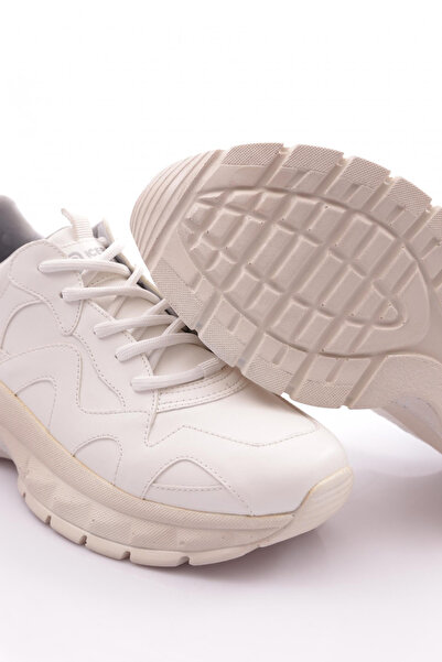 DGN Kadın Mega Kalın Taban Sneakers Ayakkabı Beyaz 662413138
