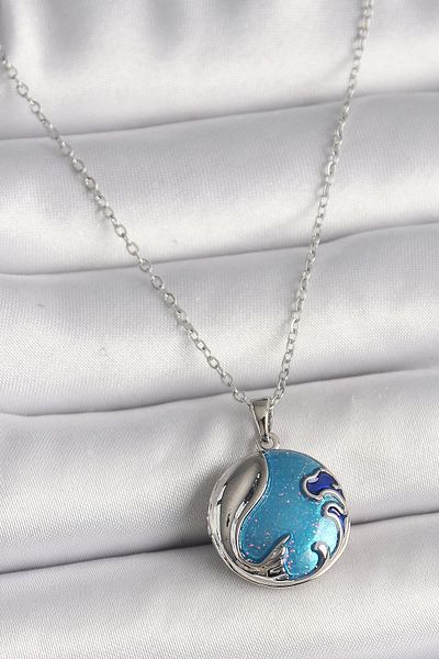 Feminine Touch 316L الصلب الفضة اللون سلسلة المنبثقة نموذج العالم قلادة المرأة