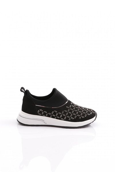 DGN Women's Iron Stone Sneaker Shoes Black Suede White 51535105