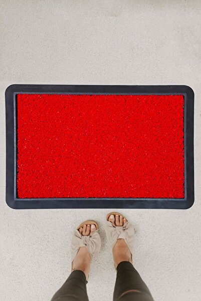 NEŞELİ HOME Zemira Dolce Havuzlu Paspas Kırmızı Kapı Önü Paspası 2780