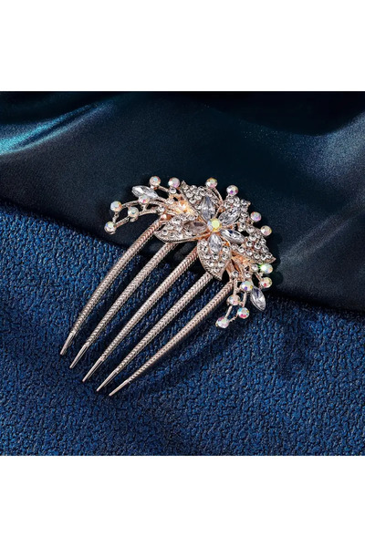 Eva Flore Crystal Stone Comb Buckle, Bridal Hair Accessory Bun Buckle