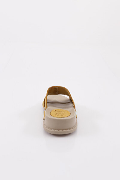 DGN P33 Γυναικείες παντόφλες από γνήσιο δέρμα Nubuck Yellow Nubuck