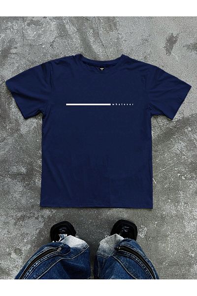 uyguntarz Μπλουζάκι Unisex ριγέ Whatever Printed Oversize