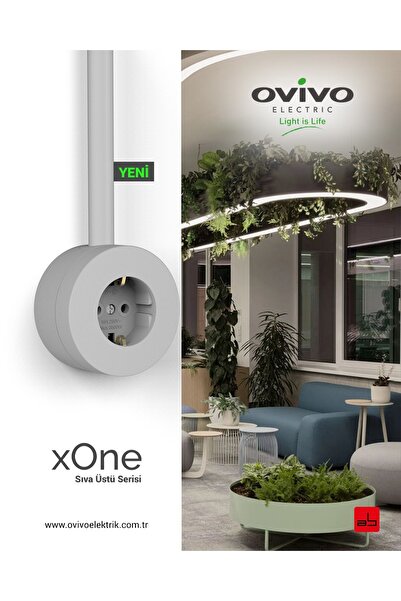 Ereğli Enerji Ovivo Xone Sıva Üstü Priz Gri Renk