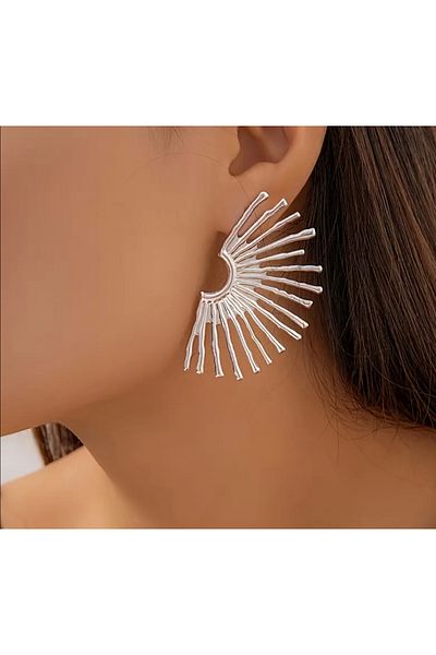 MEECY Silver Big Women Earrings
